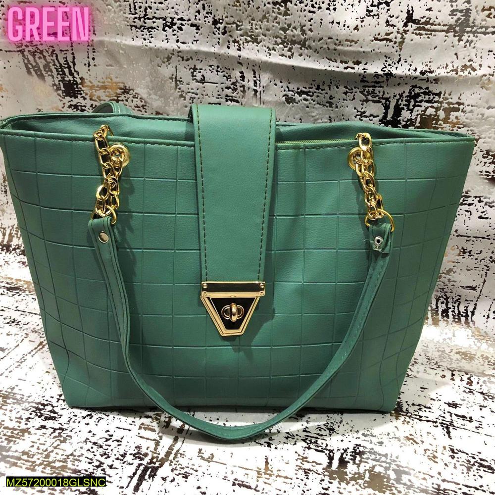 Women's PU Leather Textured Top Handle Shoulder Bag