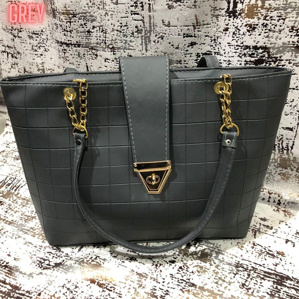 Women's PU Leather Textured Top Handle Shoulder Bag