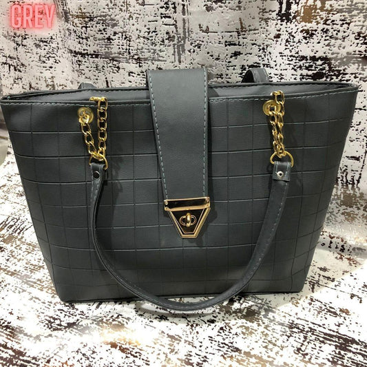 Women's PU Leather Textured Top Handle Shoulder Bag