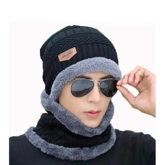 Warm Wool Beanie and Neck Warmer Set